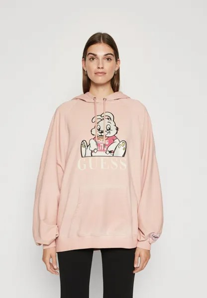 Толстовка Guess ХУДИ FOUR LOGO BUNNY, цвет smooth pink