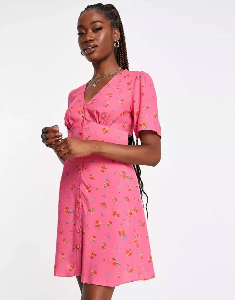 Розовое мини-платье с принтом Nobody's Child Alexa