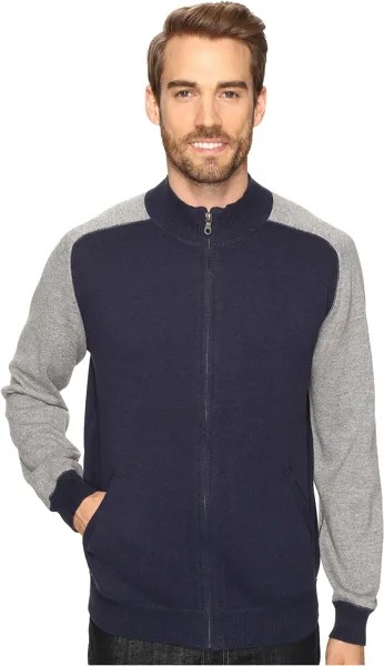 Свитер Agave Denim Vail Long Sleeve Cotton Fine Gauge, цвет Navy/Gray