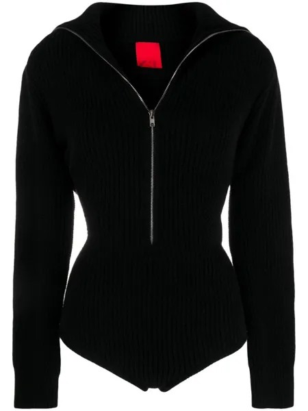 Боди в рубчик с высоким воротником Cashmere In Love, черный