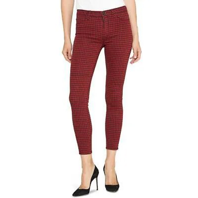 Женские джинсы скинни Hudson Barbara Red Denim с высокой посадкой и животным принтом 24 BHFO 5069