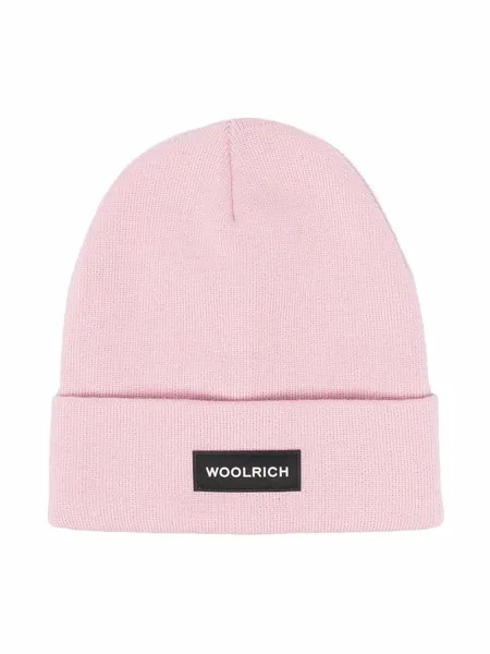 Woolrich Kids шапка бини с нашивкой-логотипом