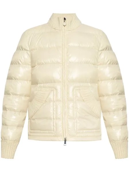 Moncler пуховик Arcelot с глянцевой отделкой, нейтральный цвет