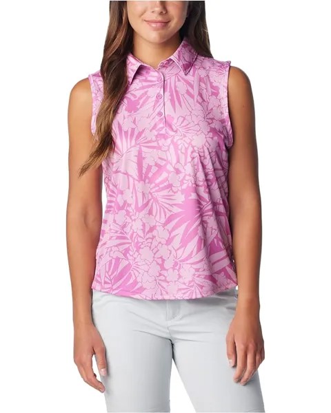 Поло Columbia Super Tidal Tee SL, цвет Bright Lavender Tropictones