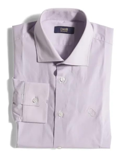 Дизайнерская классическая рубашка комфортного кроя Cavalli Class, цвет Lilac