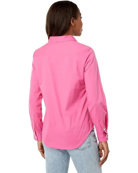 Рубашка U.S. POLO ASSN. Long Sleeve Solid Stretch Poplin Shirt, цвет Pink Sangria