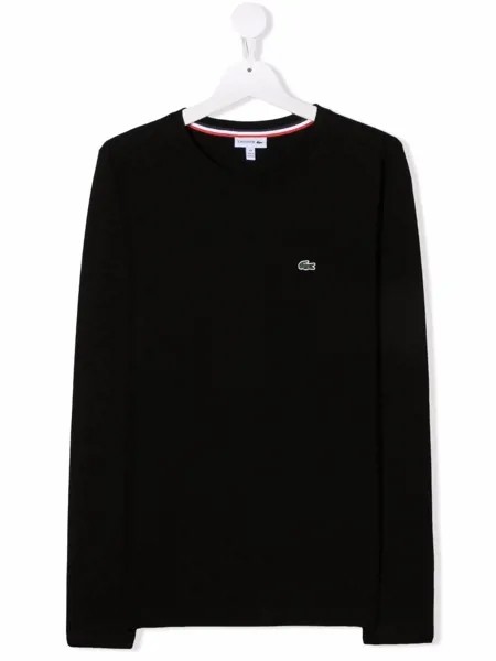Lacoste Kids футболка с длинными рукавами и нашивкой-логотипом