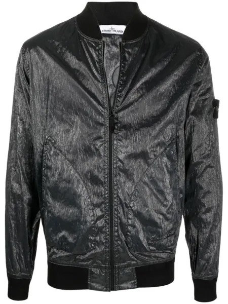 Stone Island бомбер с нашивкой-логотипом, черный
