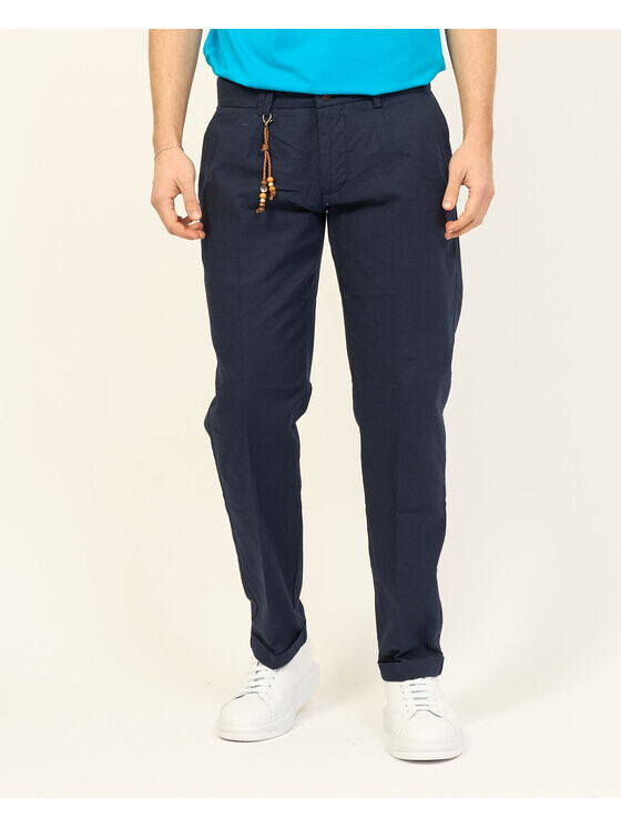 Брюки из ткани regular fit Yes Zee, синий