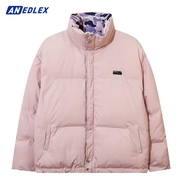 Мужская розовая куртка, парка, уличная одежда с надписью, Женская куртка большого размера в стиле Харадзюку, зимняя хлопковая ветровка, тепл...