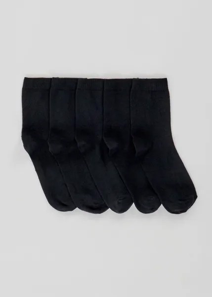 Набор из 5 черных носков до щиколотки