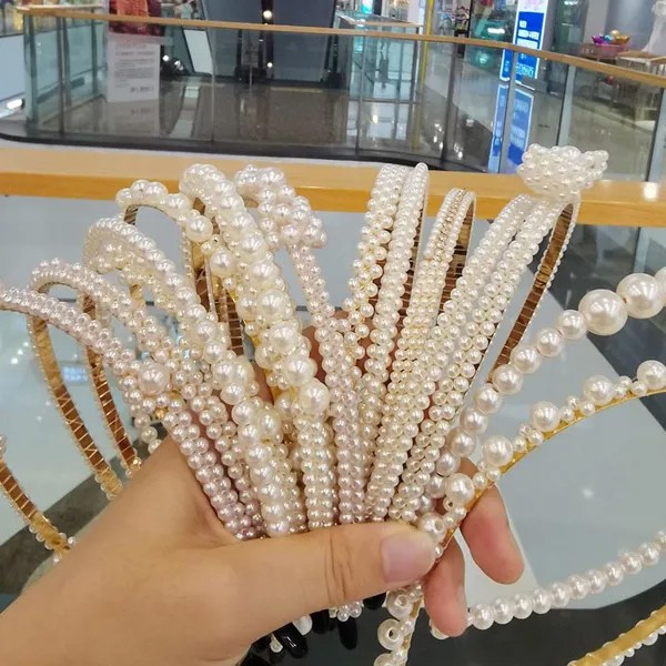 15 Стили Роскошный Большая жемчужина Hairbands женщины лук подсолнухий волосы обручи Девушки Аксессуары Для волос Мода Ювелирные изделия оголовье