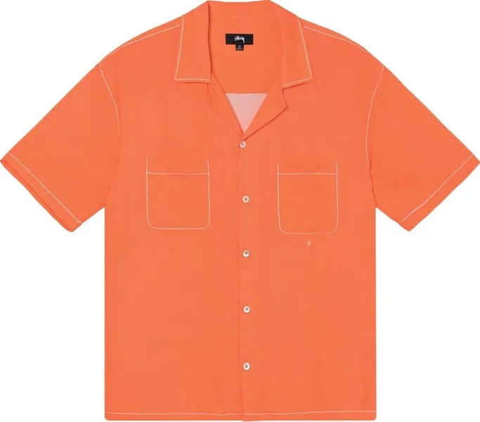 Рубашка Stussy Contrast Pick Stitched Shirt 'Peach', оранжевый