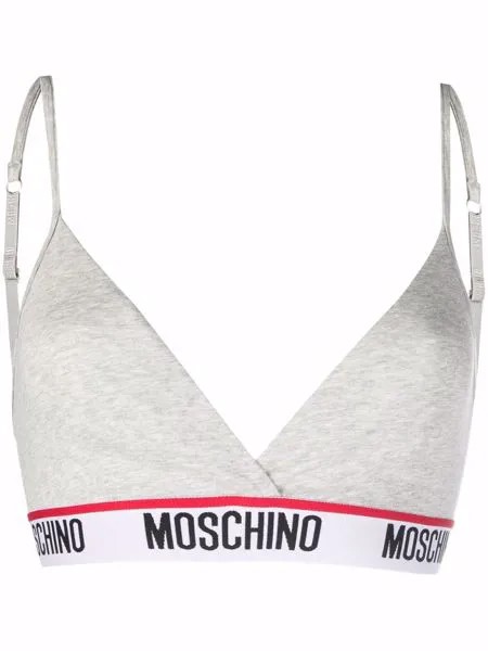 Moschino бюстгальтер с треугольными чашками и логотипом