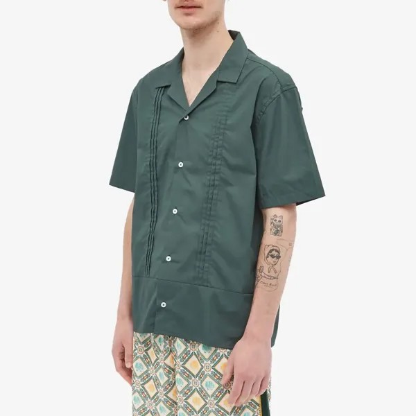 Drole de Monsieur Плиссированная отпускная рубашка x Gergei Erdei, зеленый