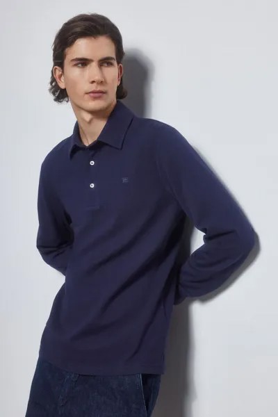Базовая рубашка-поло с длинными рукавами Pedro del Hierro, синий