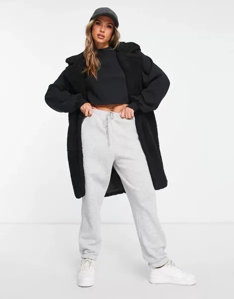 Длинный жилет из овчины потертого цвета Bella черного цвета Threadbare