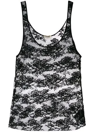 Saint Laurent кружевная майка