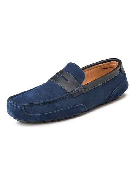 Milanoo Men's Suede Penny Loafers Driving Loafers