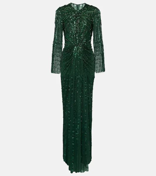 Платье Anja с пайетками Jenny Packham, зеленый
