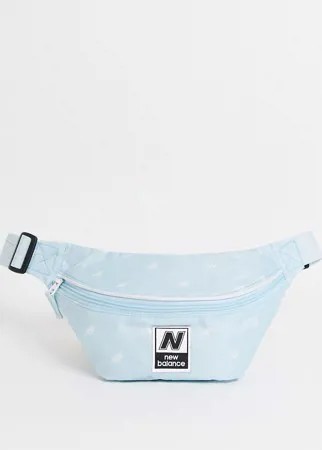 Голубая сумка-кошелек на пояс с принтом New Balance-Синий