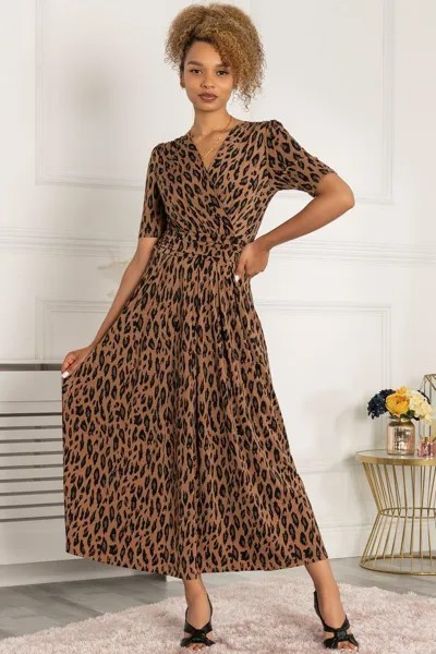 Платье макси из джерси с принтом Akayla Jolie Moi, коричневый