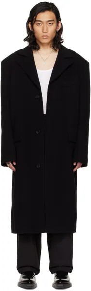 Эксклюзивное пальто свободного кроя черного цвета SSENSE Teddy LU'U DAN