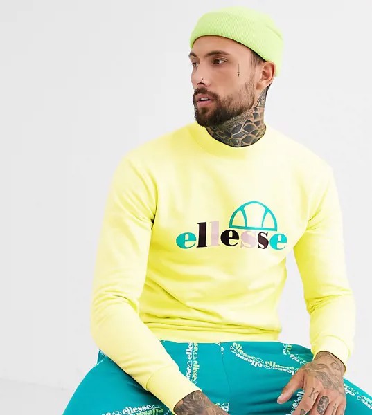 Свитшот с высоким воротником и логотипом ellesse Stel эксклюзивно для ASOS-Желтый