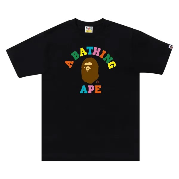 Футболка BAPE Colors College, Черная/Многоцветная