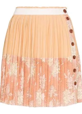 Chloé юбка мини с плиссировкой и цветочным принтом
