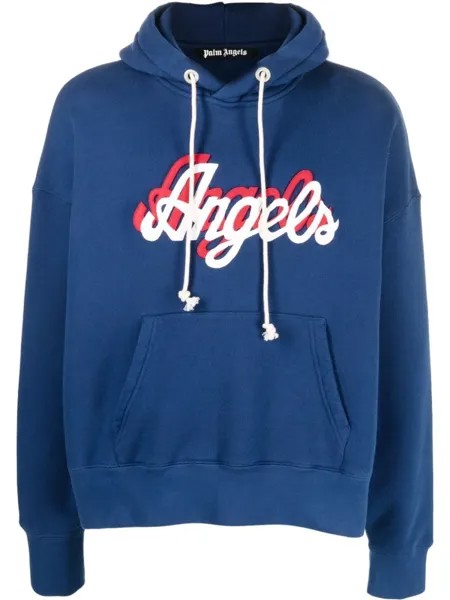 Palm Angels худи с логотипом, синий