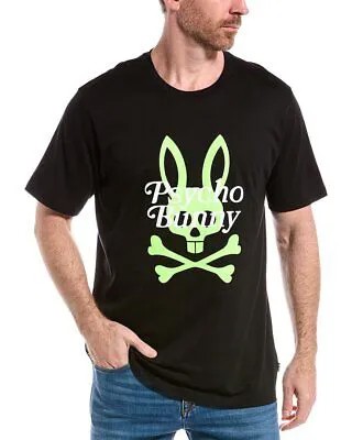 Мужская футболка с рисунком Psycho Bunny Cortlandt, черная 3