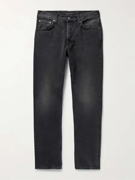 Зауженные органические джинсы Steady Eddie II NUDIE JEANS, черный