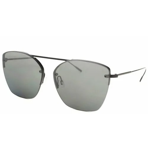 Солнцезащитные очки Oliver Peoples, бабочка, оправа: металл, зеркальные, для женщин, черный