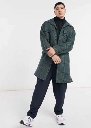 Пальто в клетку премиум-класса в стиле oversized с накладными карманами Devils Advocate-Многоцветный