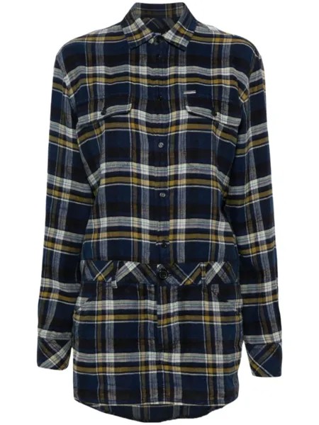 DSQUARED2 платье мини в клетку, синий