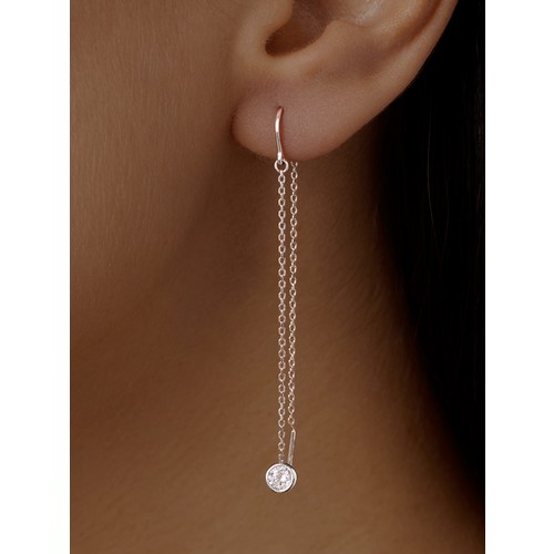 Серьги Ювелир Карат, серебро, 925 проба, фианит, , серебристый