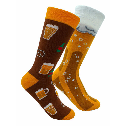 Носки CarnavalSocks Пиво темное, 90 den, размер 37-44, оранжевый