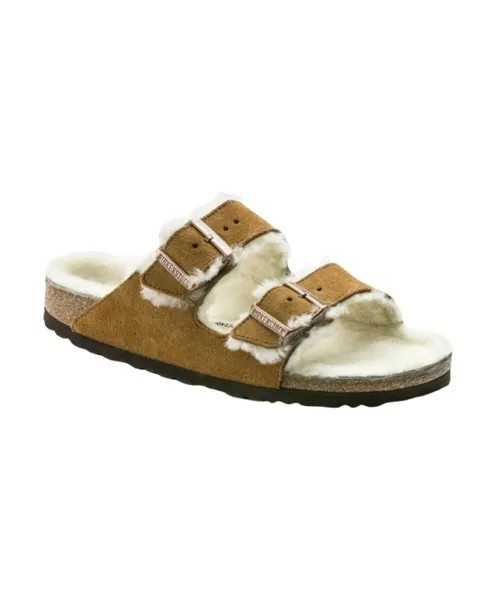 Босоножки из овчины Arizona Birkenstock, коричневый