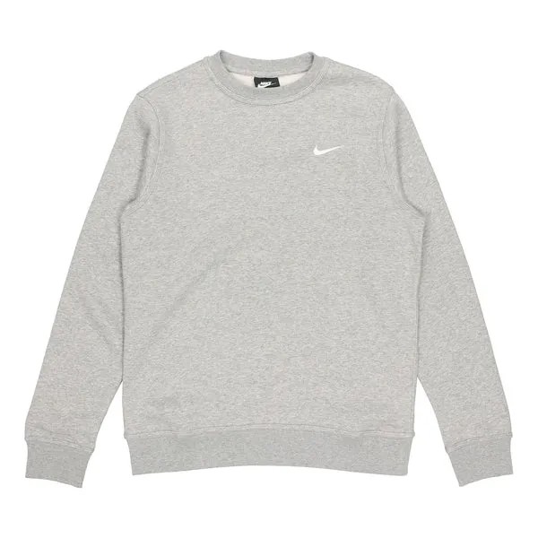 Толстовка Men's Nike Fleece Lined Embroidered Small Logo Classic Sports Gray, серый