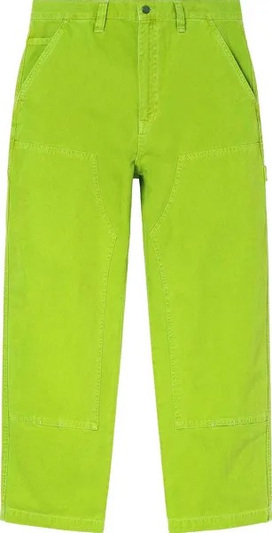 Брюки Stussy Dyed Canvas Work Pant 'Neon', зеленый