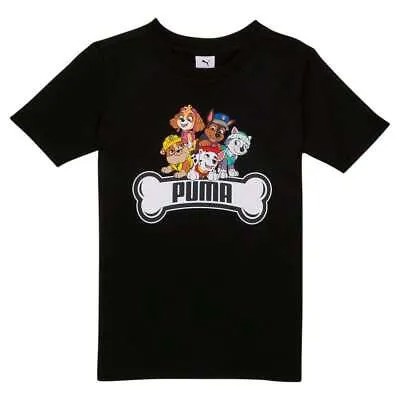 Серый повседневный топ Puma Patrol X Graphic с круглым вырезом и короткими рукавами для молодых девушек