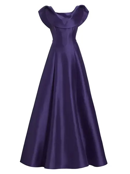 Твиловое платье Микадо Badgley Mischka, фиолетовый