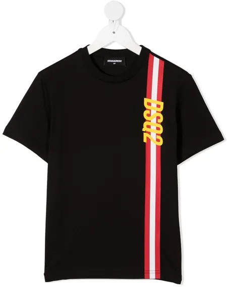 Dsquared2 Kids футболка с логотипом и полосками