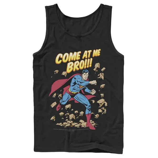 Мужская майка с надписью «Супермен из комиксов DC Comics Come At Me Bro»