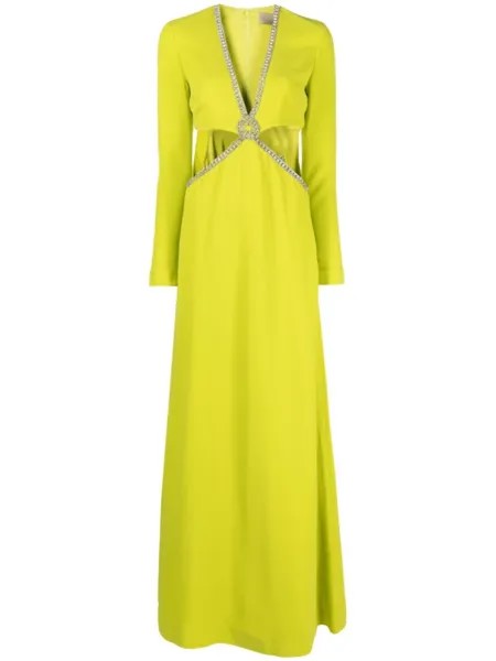 Elie Saab платье с вырезами, зеленый