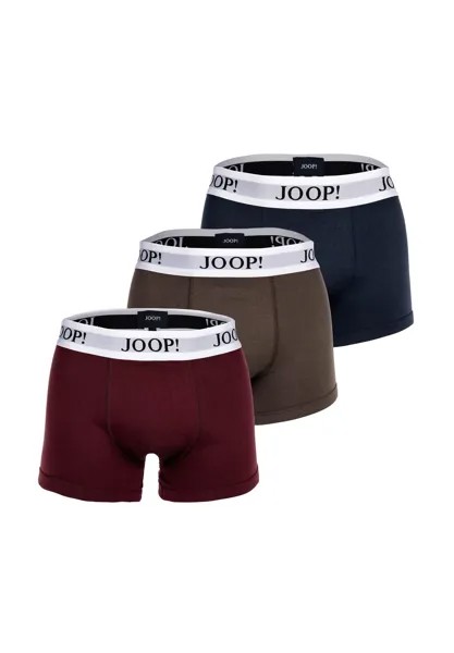 Мужские боксеры, 3 шт. плавки, тонкий хлопок стрейч, логотип JOOP!, цвет Dunkelblau Bordeaux Oliv