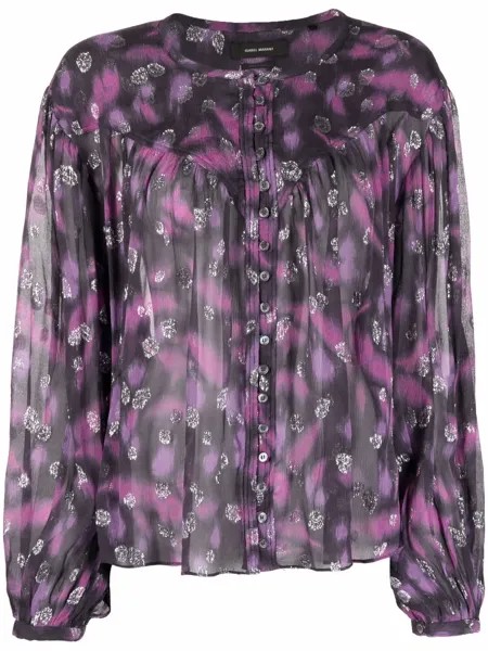 Isabel Marant блузка с длинными рукавами и абстрактным принтом