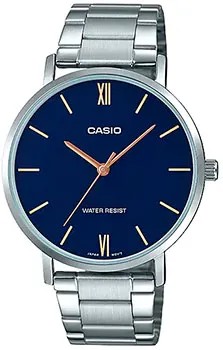 Японские наручные  мужские часы Casio MTP-VT01D-2B. Коллекция Analog
