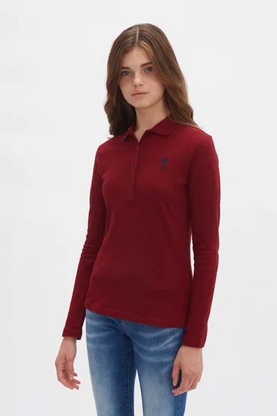 Лонгслив женский U.S. POLO Assn. G082SZ0820TPG-SK020-R бордовый S